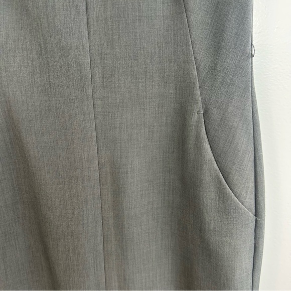 MM Lafleur Grey Cap Sleeve Classic Midi Sheath Dress Size 2 - Picture 8 of 12